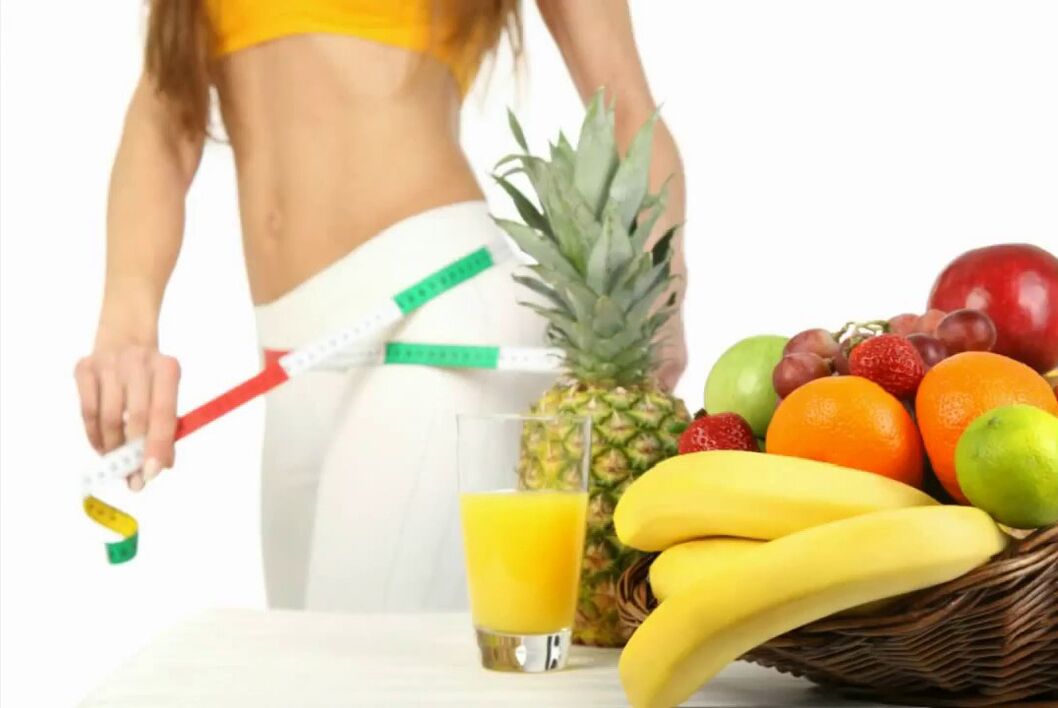 jugo de fruta y medidas de la cintura durante una dieta de bebida